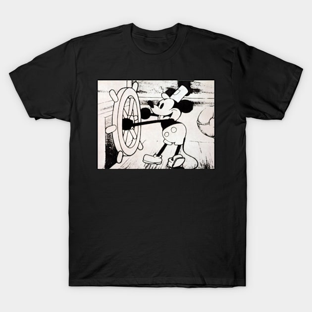 Mickey Mouse Steamboat Willie T-Shirt by Doctor Doom's Generic Latverian Storefront